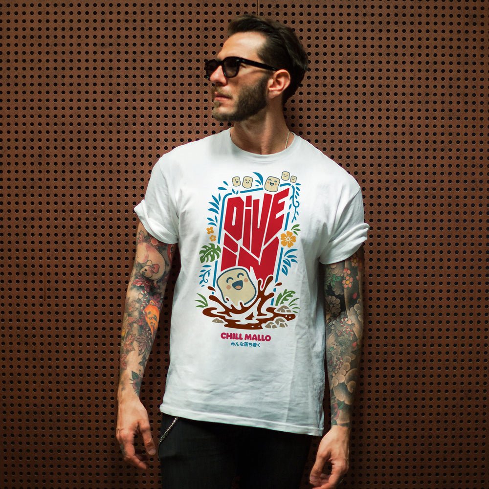 Front Dive | Adult Unisex Heavyweight T-Shirt - White