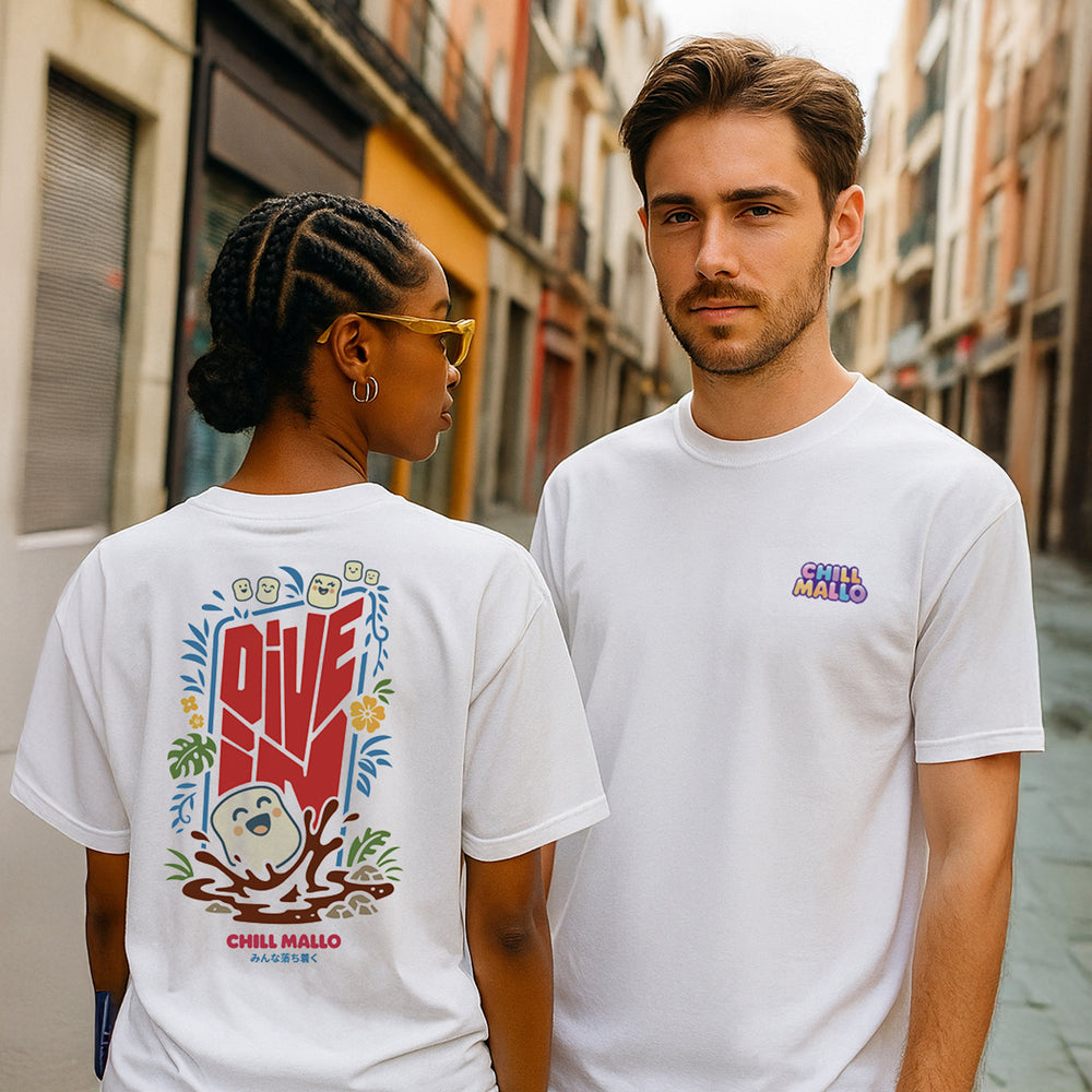 Dive In | Adult Unisex Heavyweight T-Shirt - White